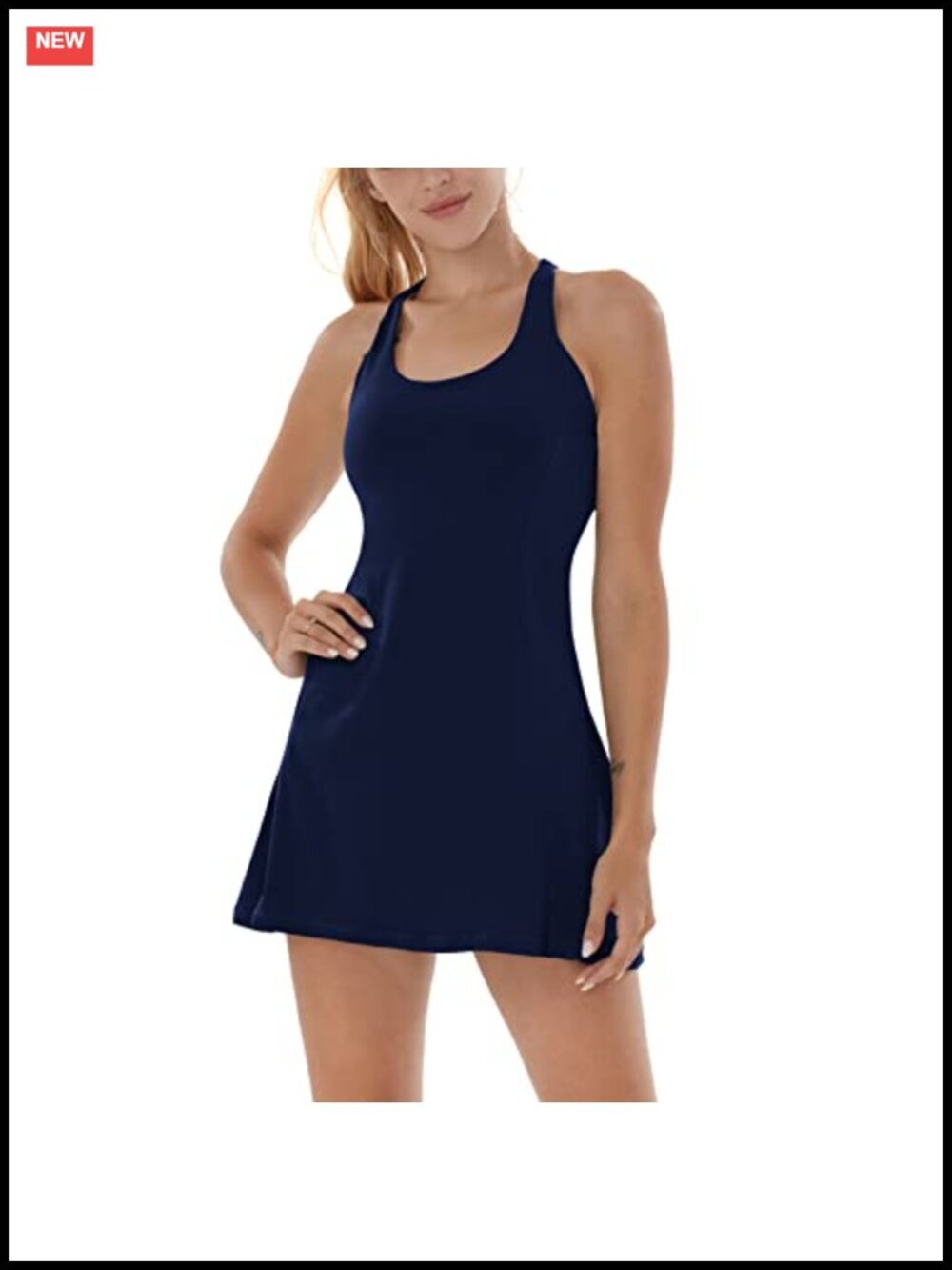 Tennis Dress for Women Sleeveless with Built-in Bra & Shorts Pockets Athletic